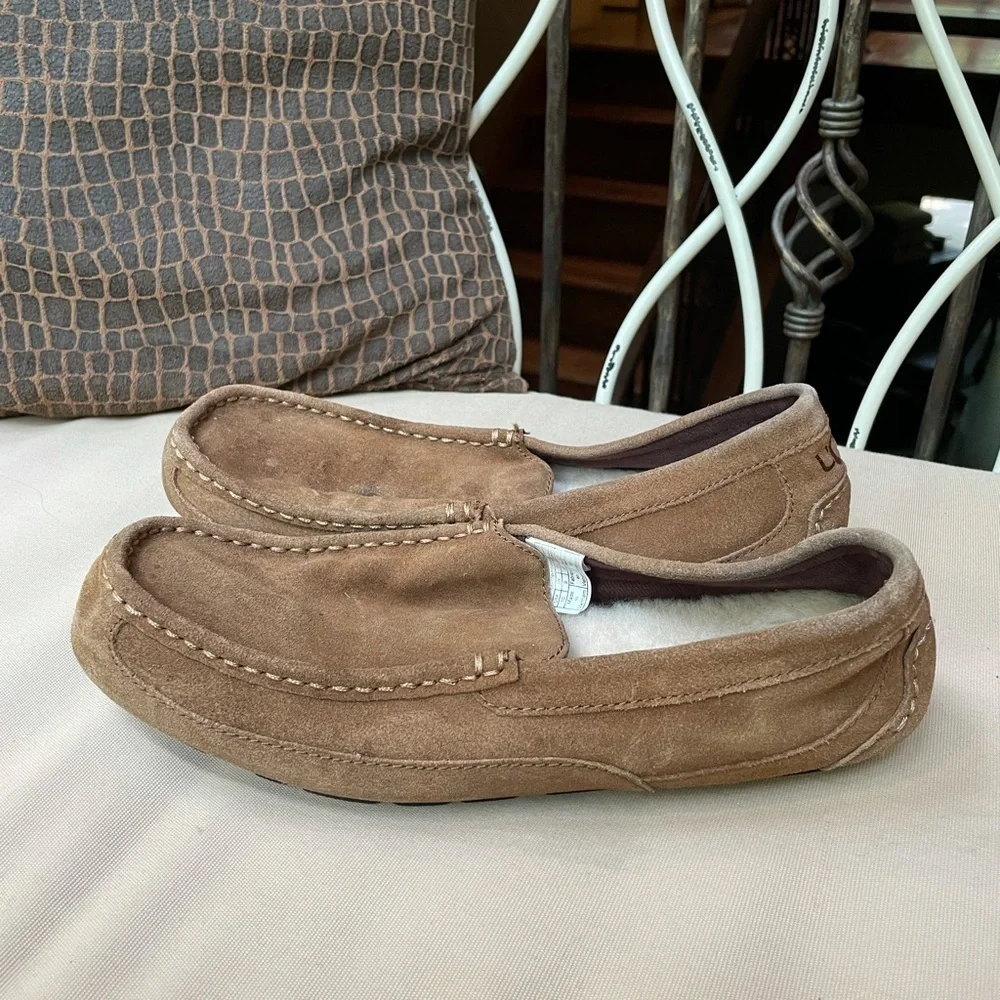 Ugg Alder Suede Slip On Shoe Slipper‎ Tan Size 10